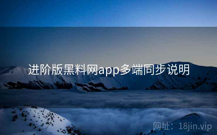 进阶版黑料网app多端同步说明