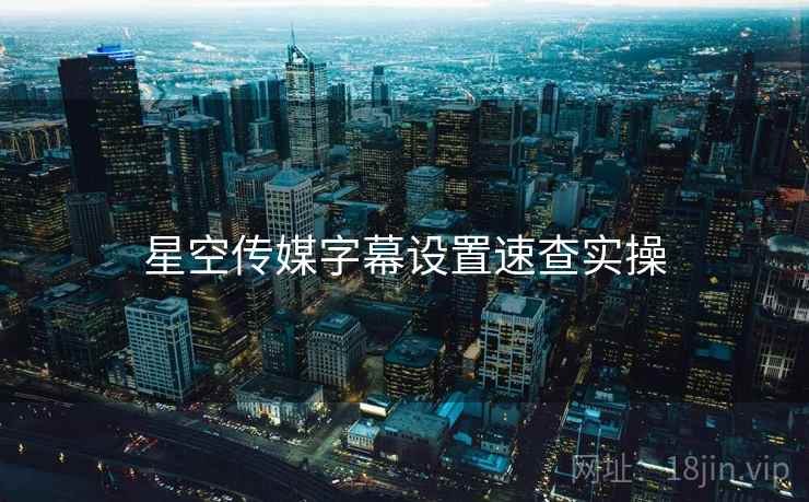 星空传媒字幕设置速查实操