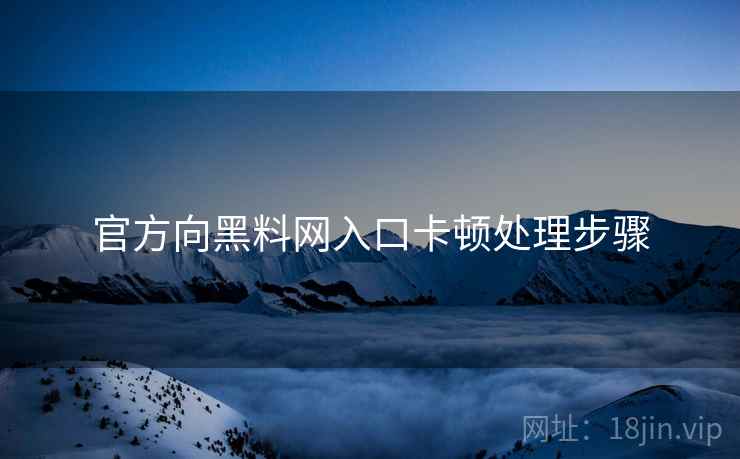 官方向黑料网入口卡顿处理步骤