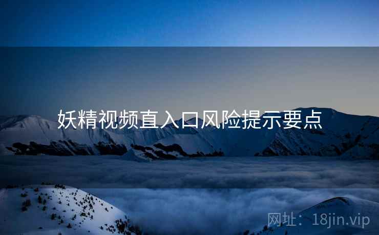 妖精视频直入口风险提示要点