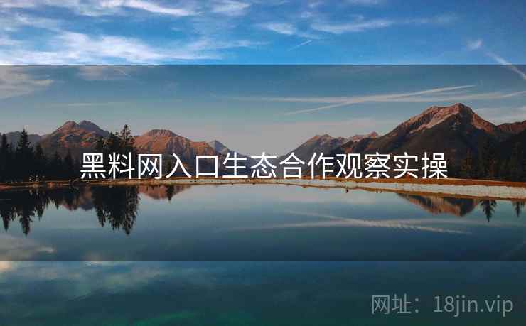 黑料网入口生态合作观察实操